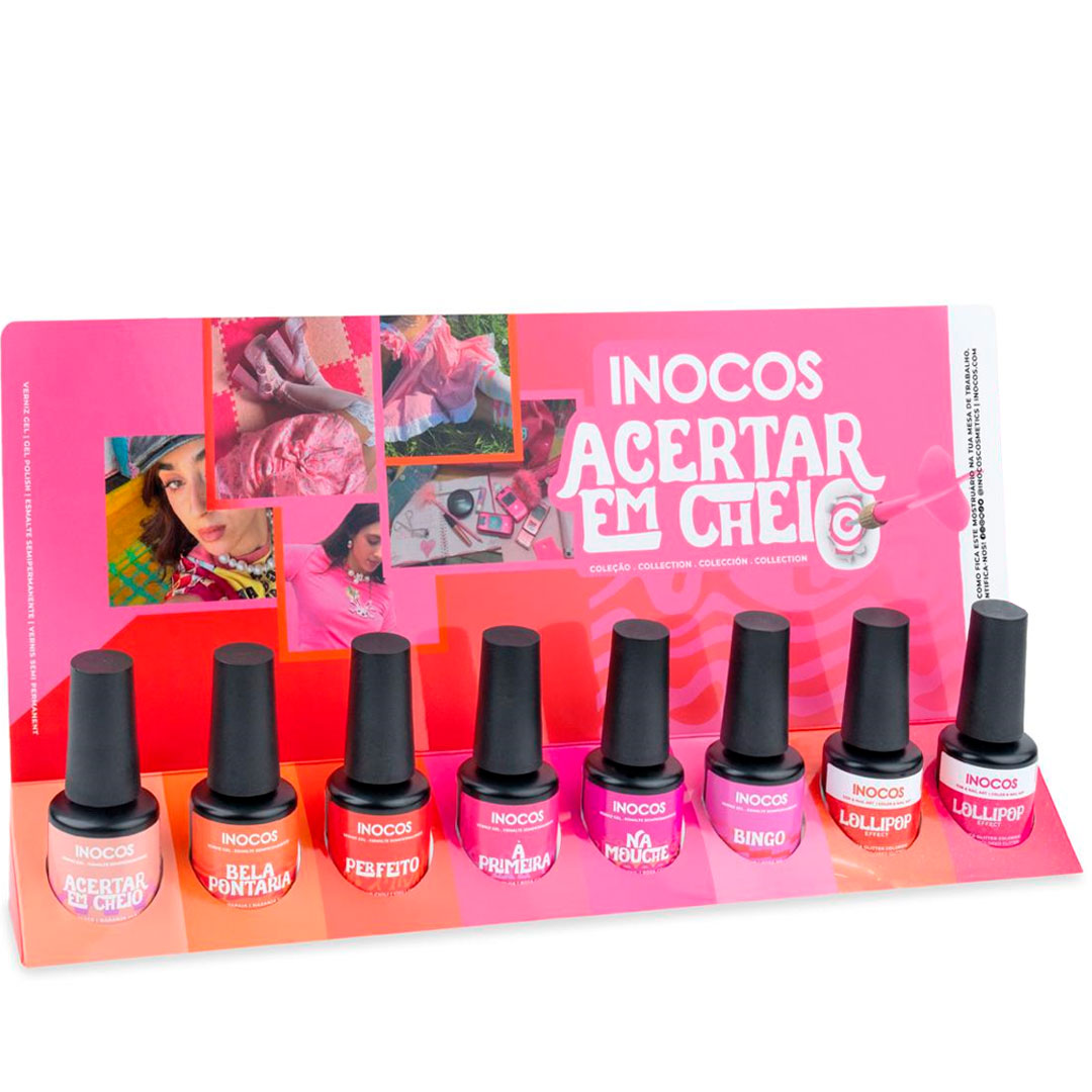 Inocos esmalte gel colección Acertar em cheio con expositor