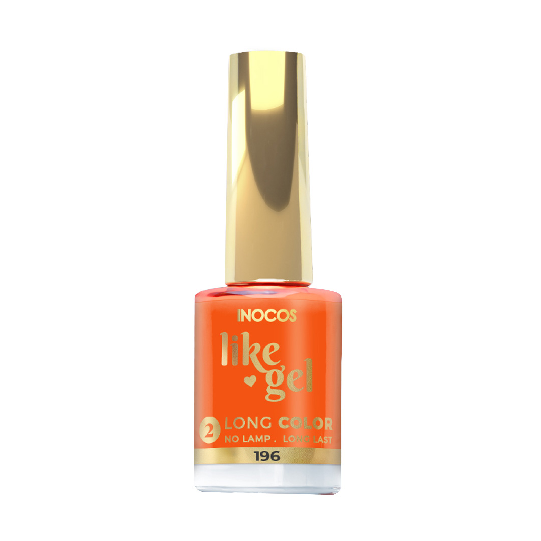 Inocos Like Gel verniz de unhas efeito gel 196 laranja papaia