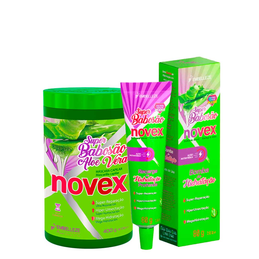 Novex Super Babosão Aloe Vera 1=2 máscara 400g + recarga 80g